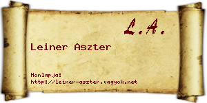 Leiner Aszter névjegykártya
